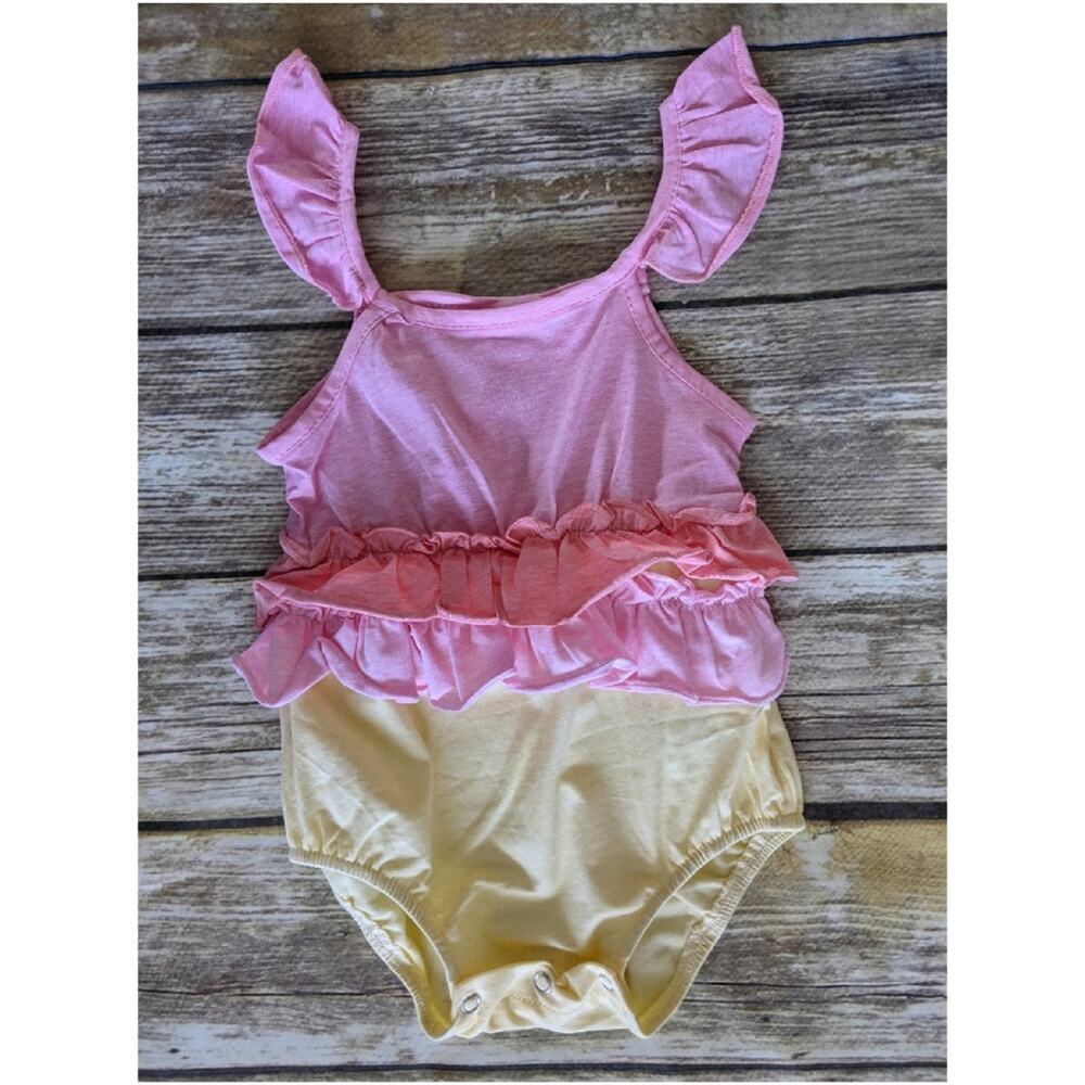 Nwt Sherbert Color Tiered Baby Romper 9-12m